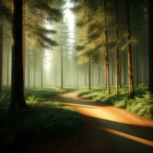 Serene Summer Forest Pathway Amidst Scenic Woodland