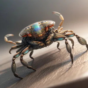 Close-up of a Black Ladybug with Antennas