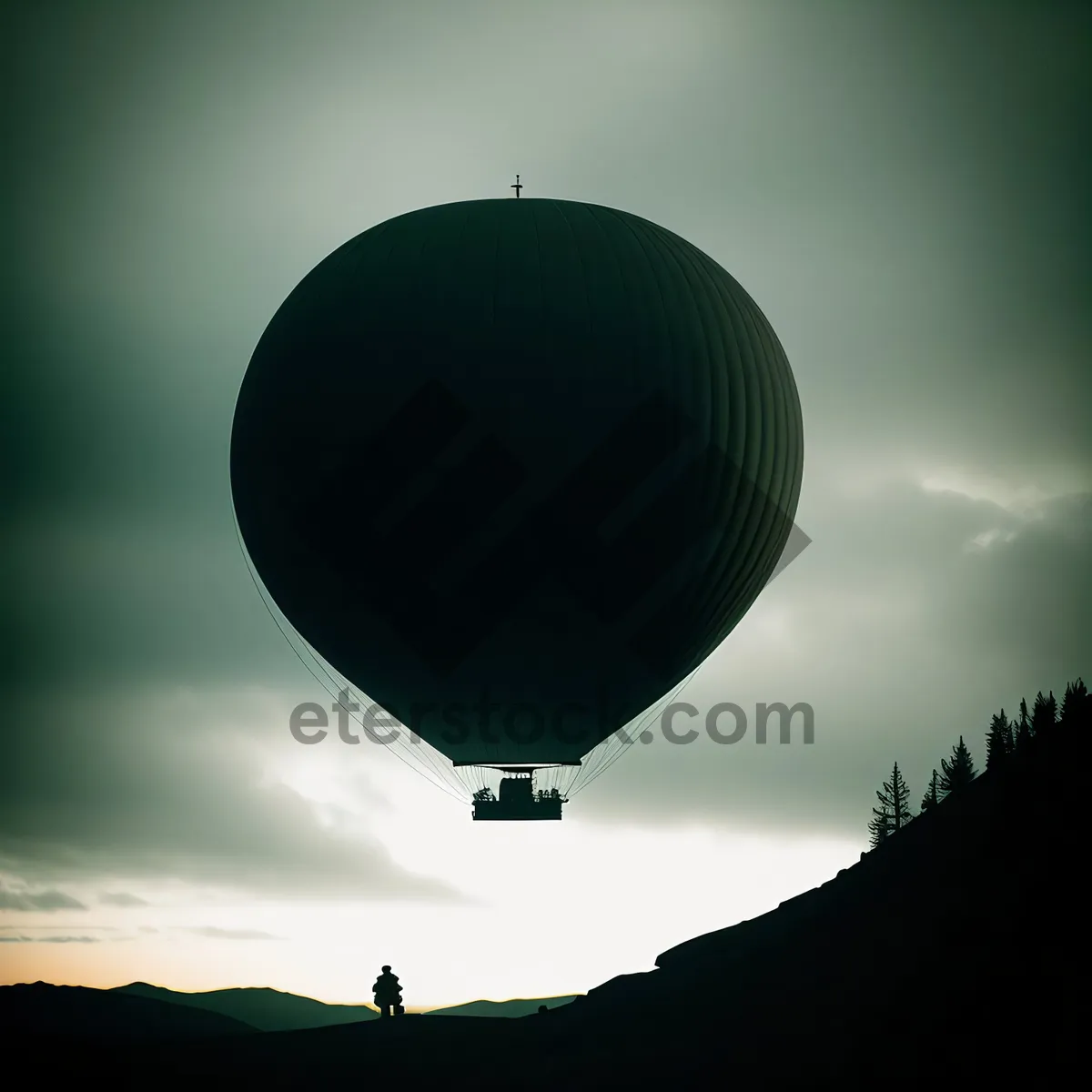 Picture of Colorful Hot Air Balloon Flying in the Sky