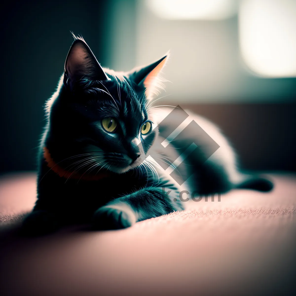 Picture of Adorable furry kitten with mesmerizing eyes.