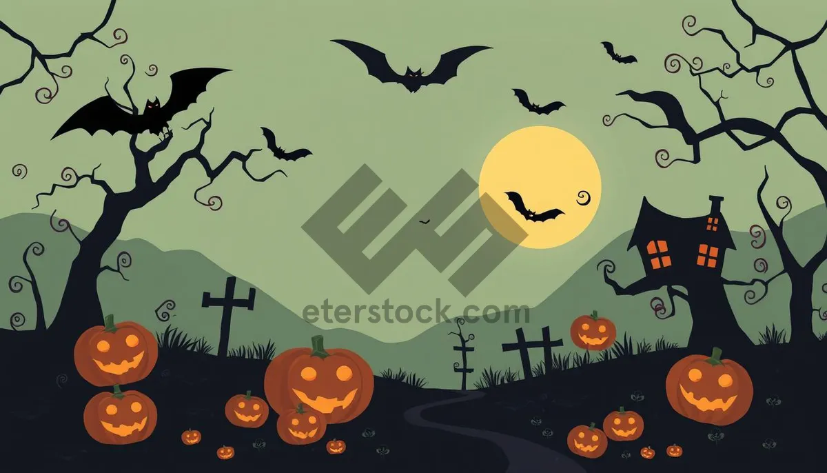 Picture of Spooky Halloween Night Cartoon Art