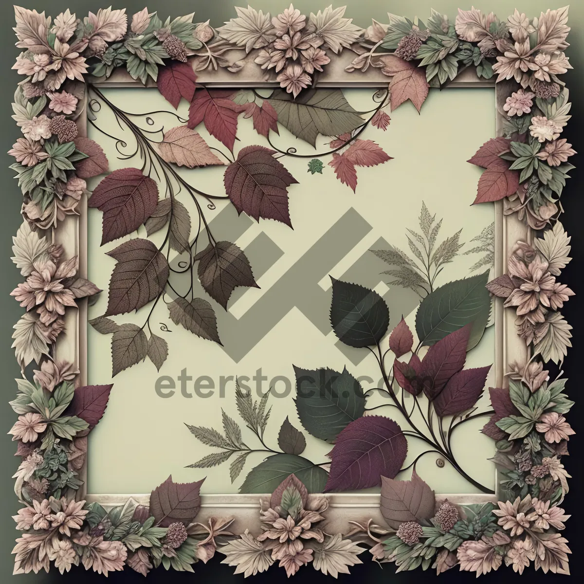 Picture of Vintage Floral Cushion with Grunge Design