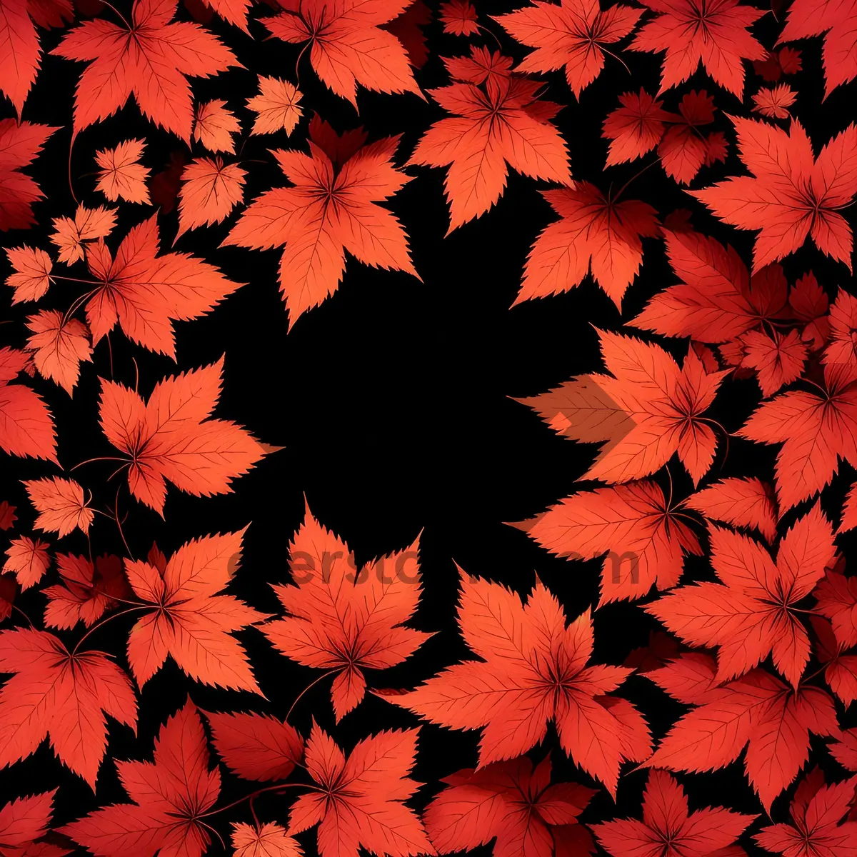 Picture of Maple Floral Seamless Wallpaper Design