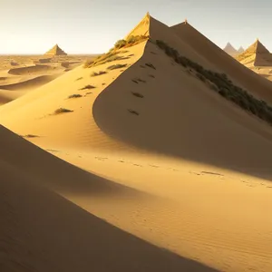 Scenic Moroccan Dune Landscape under Sunny Sky