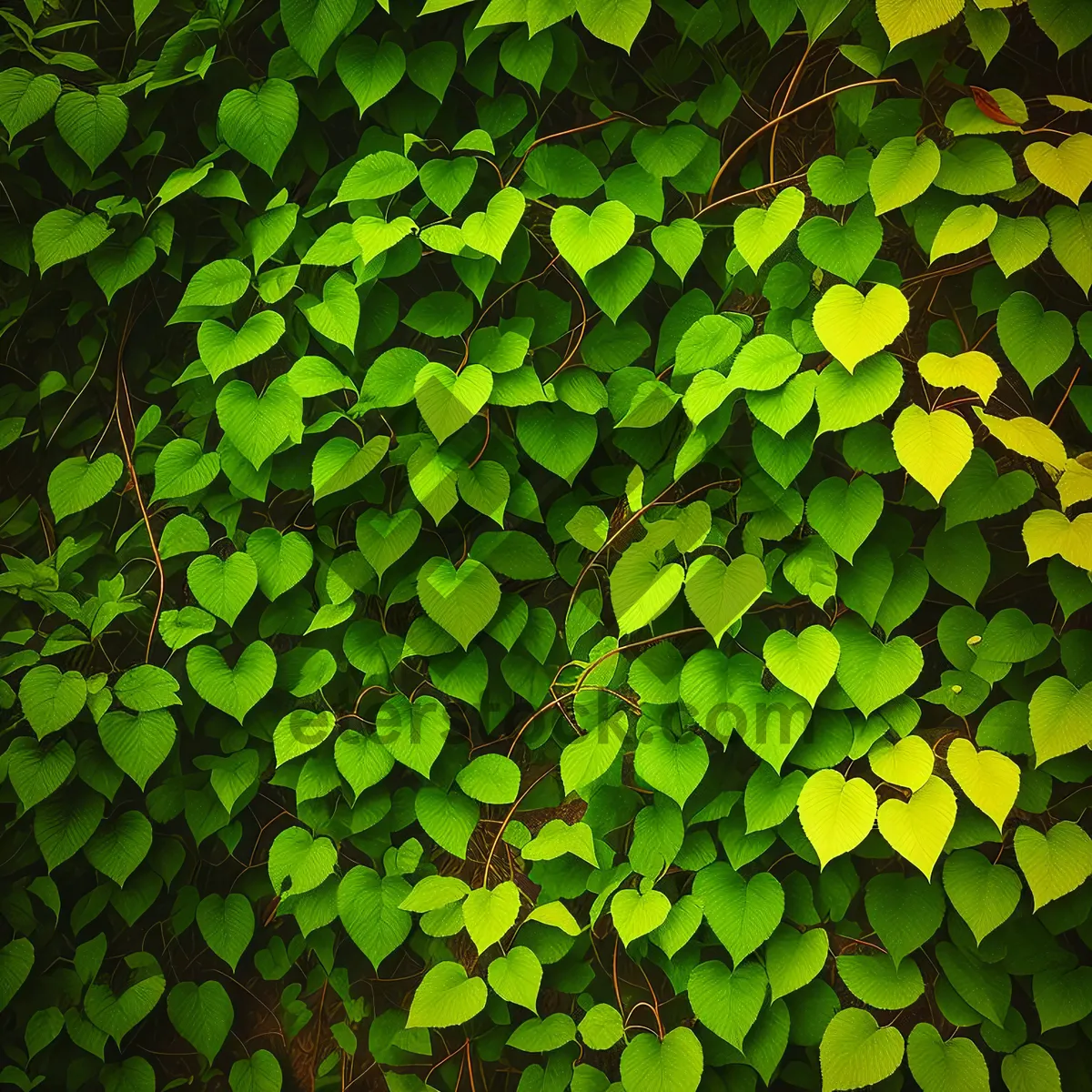 Picture of Vibrant Common Wood Sorrel Leaf in Garden