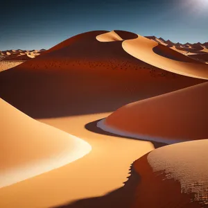 Dramatic Desert Dune Landscape at Sunset