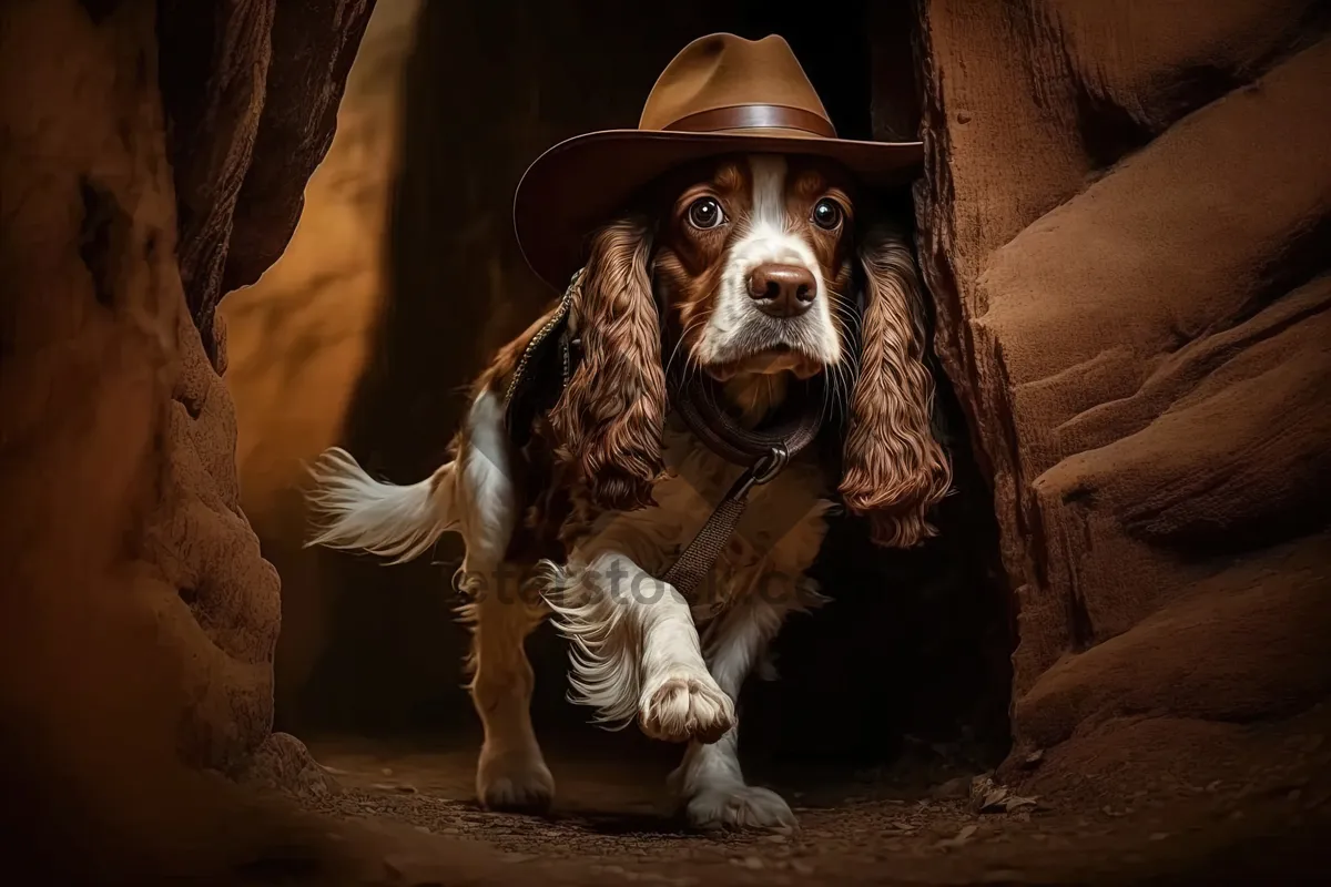 Picture of Adorable Brown Cocker Spaniel Puppy Portrait