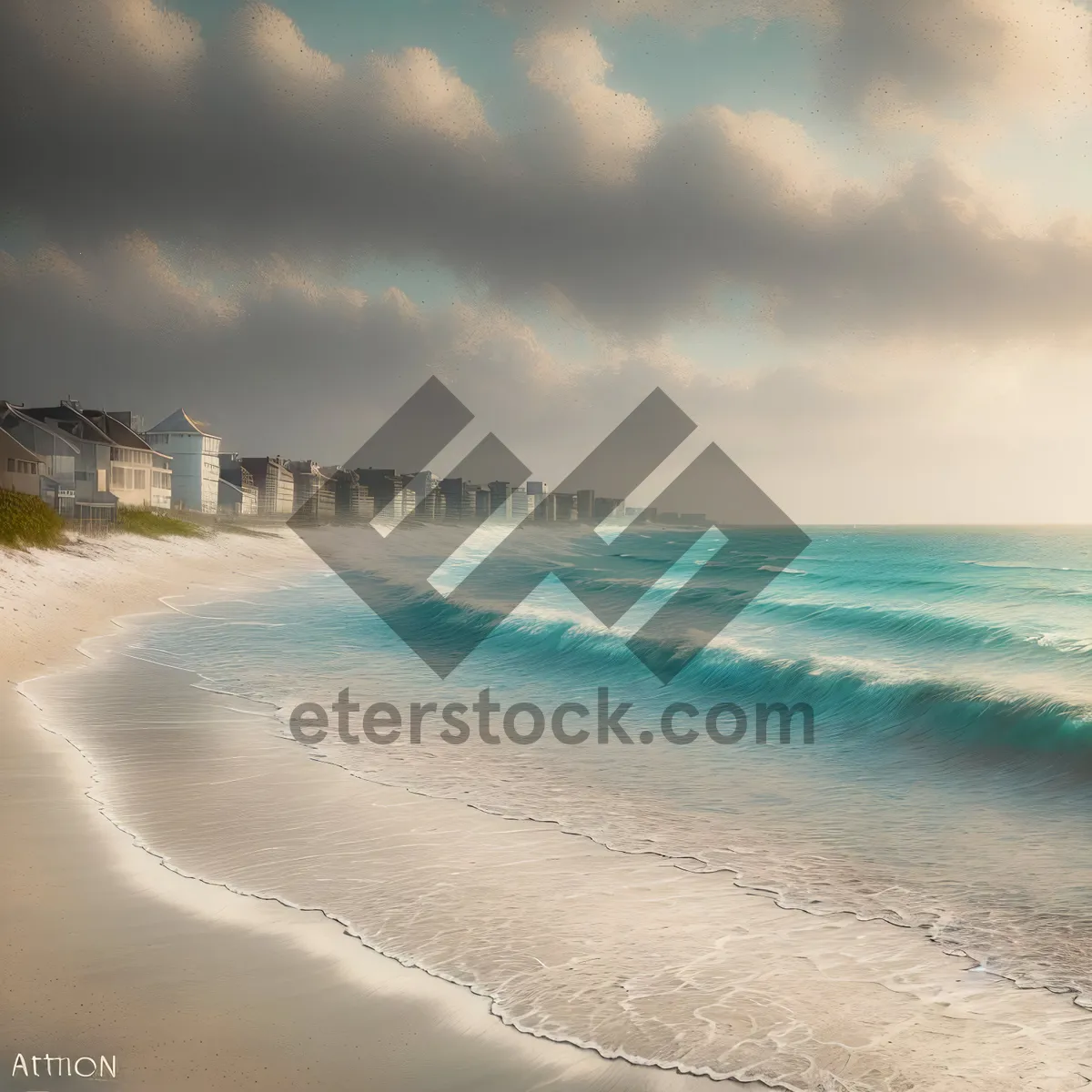 Picture of Sun-kissed Beach Paradise with Turquoise Waters