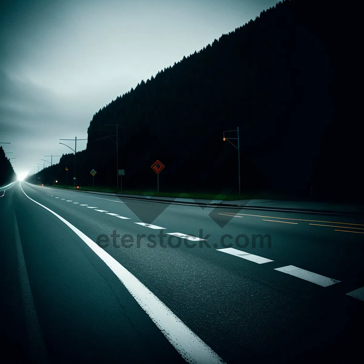 Picture of Speeding through the Night Sky - Rural Expressway