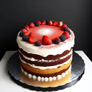 Delicious Berry Cream Cake with Chocolate Drizzle