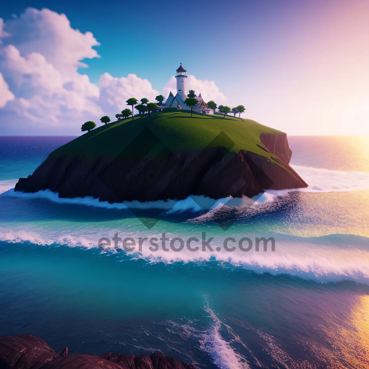 Picture of Serene Coastal Escape: Majestic Ocean View at Sunset