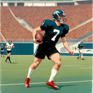 Active male football player enjoying outdoor stadium game