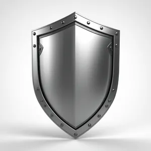 Shiny metal shield emblem with heart symbol icon.