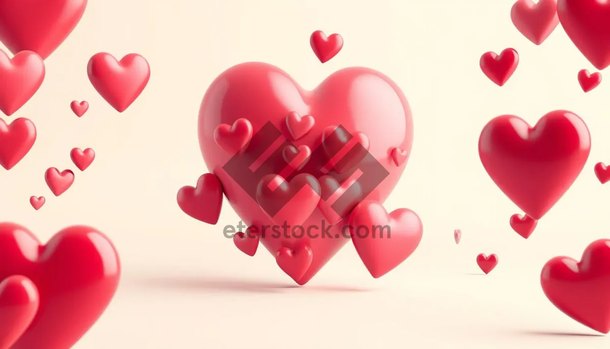 Picture of 3D Pink Piglet Heart Icon Set