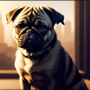 Cute Pug Doggy with Wrinkles - Adorable Portrait