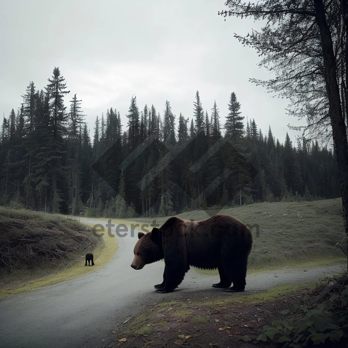 Picture of Wild Brown Bear Roaming in Mammal Menagerie