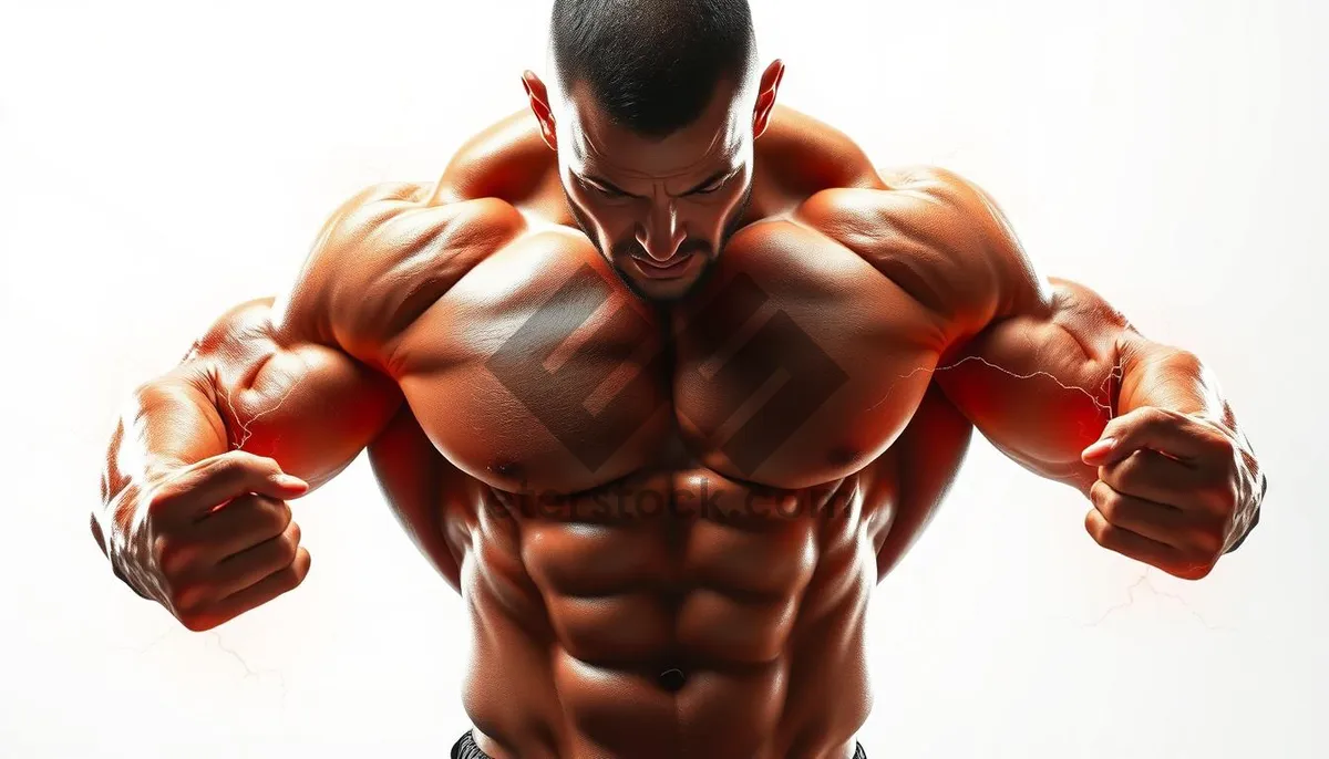 Picture of Muscular male model showcasing athletic physique and strength.