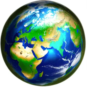 Global Map: World Sphere with Continents and Oceans