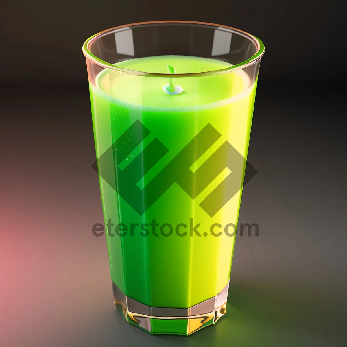 Picture of Refreshing Lemonade in Glass with Ice and Fruit Slice