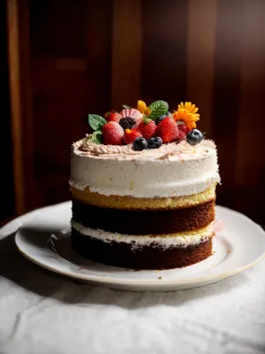 Delicious Fruit-filled Cream Cake at Gourmet Bakery