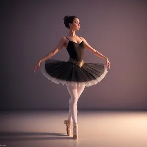 Elegant ballet dancer posing in attractive fashion dress