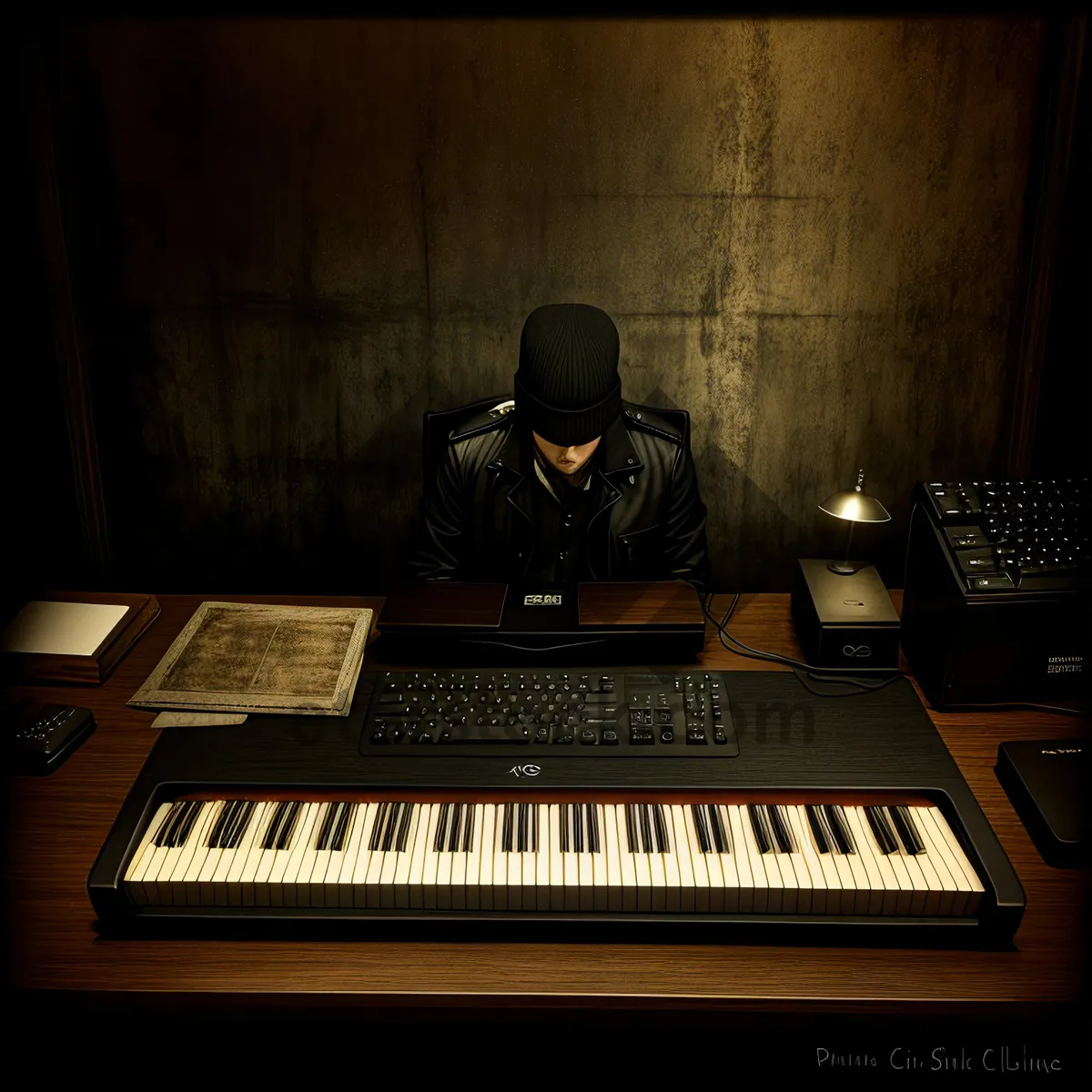 Picture of Electric Synth Keyboard: Music and Technology in Black