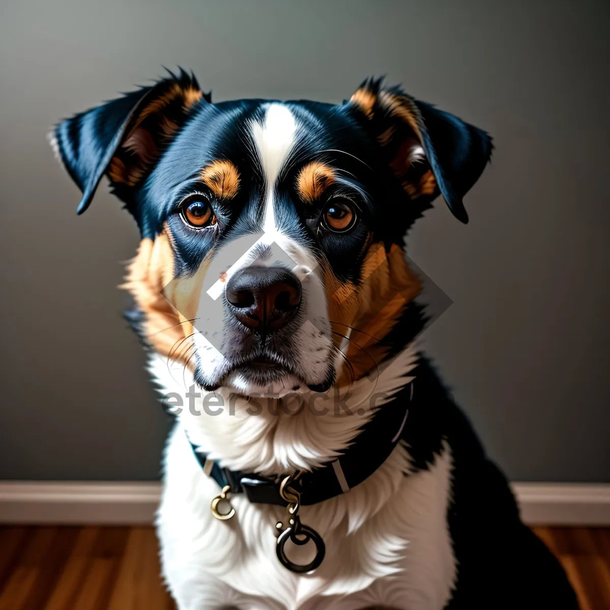 Picture of Adorable purebred puppy sitting, looking cute.