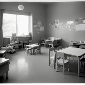 Modern Classroom Interior with Stylish Furniture