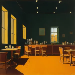 Modern Interior Hall with Glass Table and Chairs