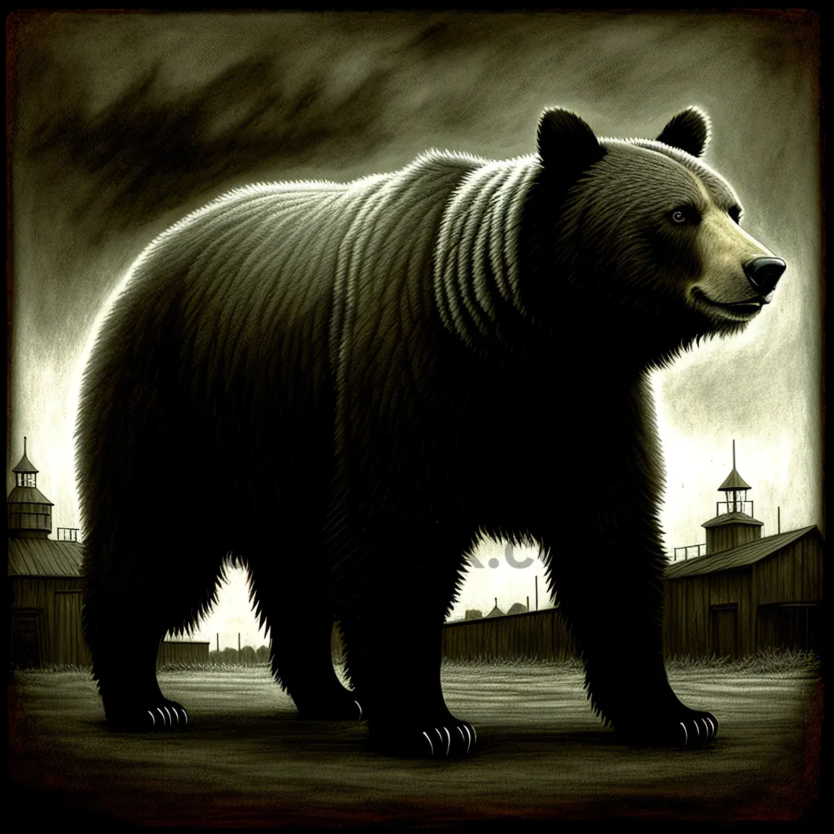 Picture of Wild Brown Bear in Mammal Menagerie: Majestic Predator