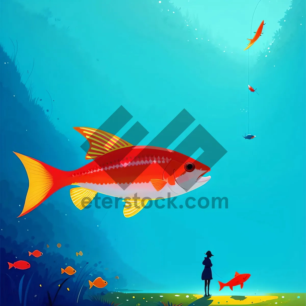 Picture of Tropical Snapper in Aquatic Coral Reef