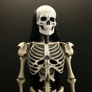 Terrifying skeletal head sculpture: 3D anatomical art