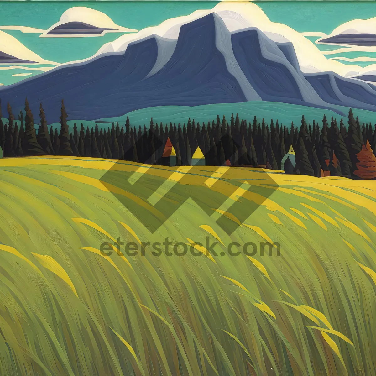 Picture of Serene Countryside Bliss: Rolling Hills and Golden Wheat