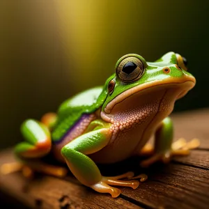 Colorful Eyed Tree Frog Peeking Out
