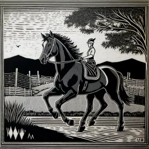 Wild Horse Silhouette on Zebra-Printed Book Jacket