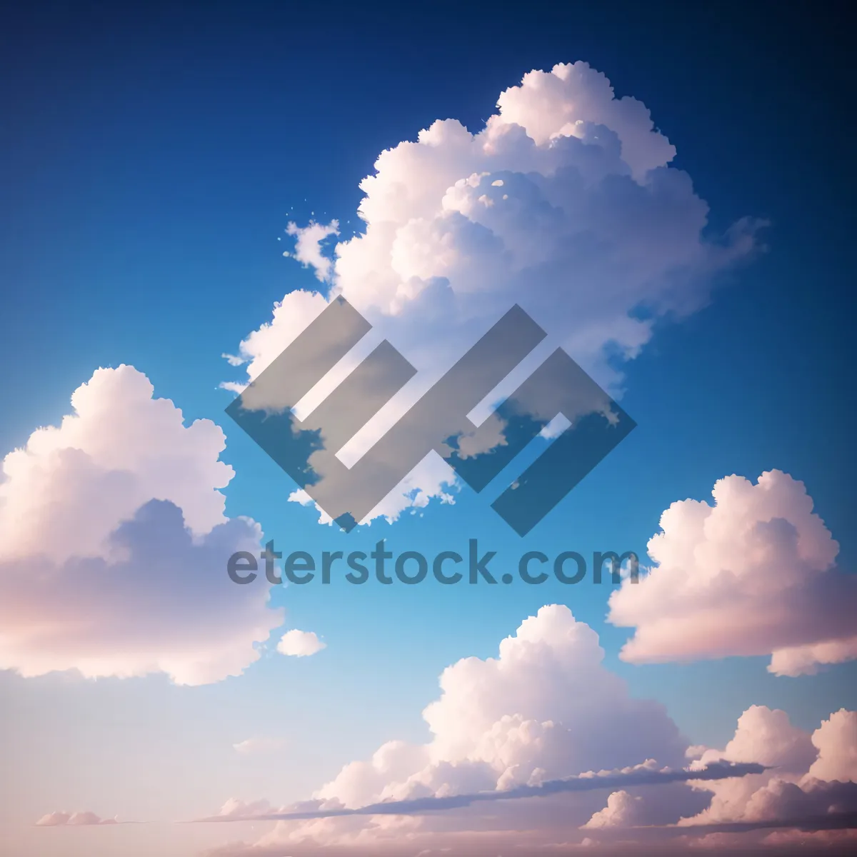 Picture of Vibrant Cumulonimbus Clouds in Clear Blue Sky