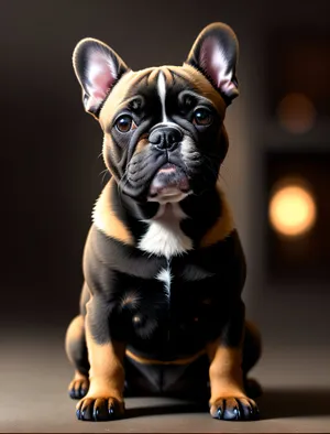 Adorable Bulldog Puppy with Wrinkles