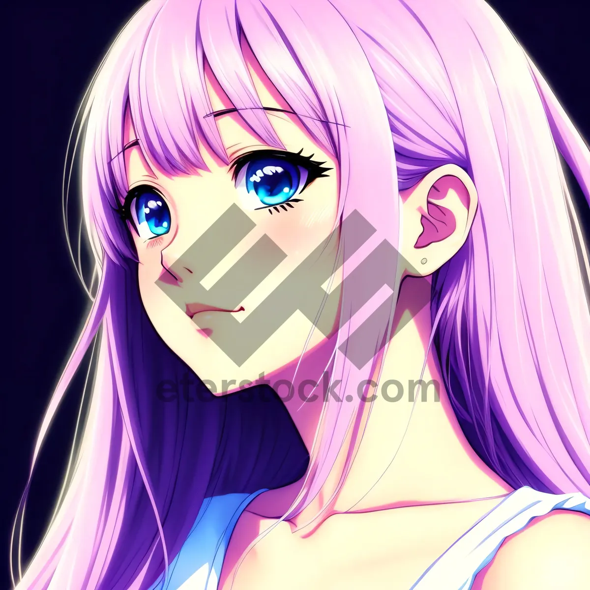 Picture of Moonlit Beauty: Sensual Hair Charm in Fashion Portrait