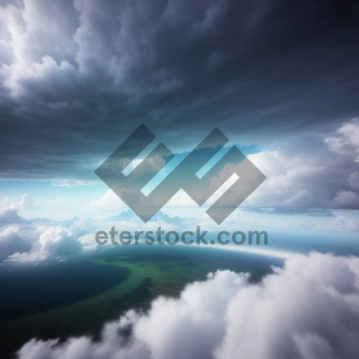 Picture of Serene Summer Sky with Fluffy Clouds