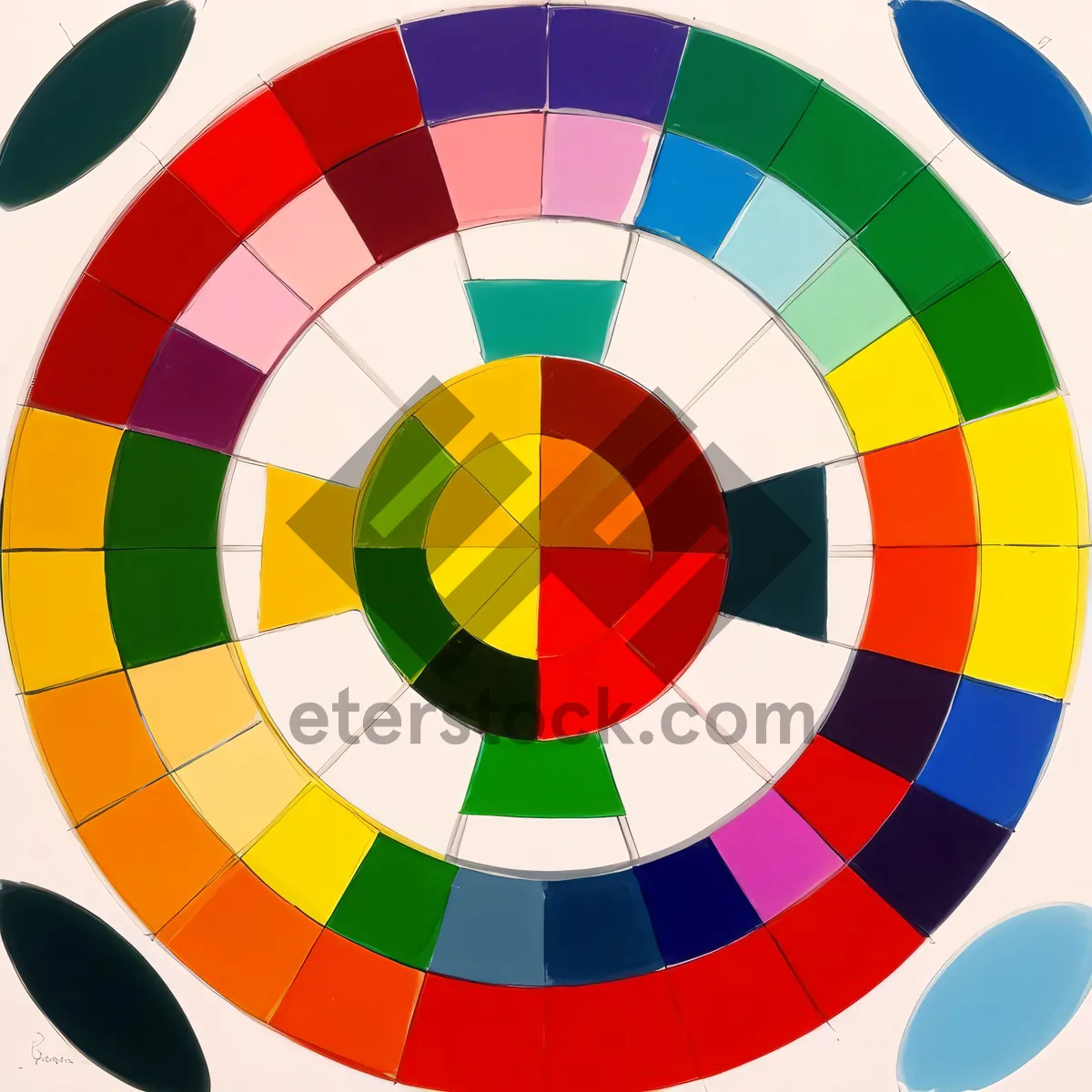 Picture of Colorful Tile Mosaic: Modern Graphic Design Element