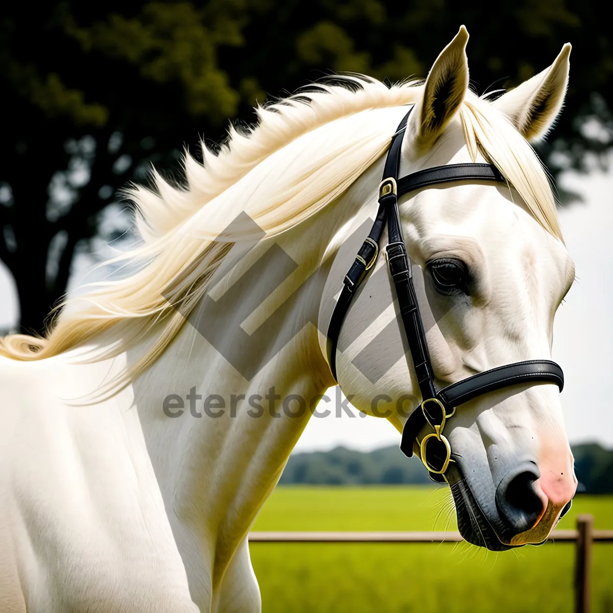 Picture of Stunning Thoroughbred Stallion in Bridle