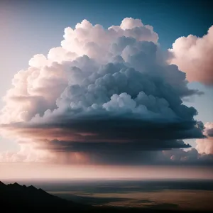 Vibrant Sky Amidst Fluffy Clouds