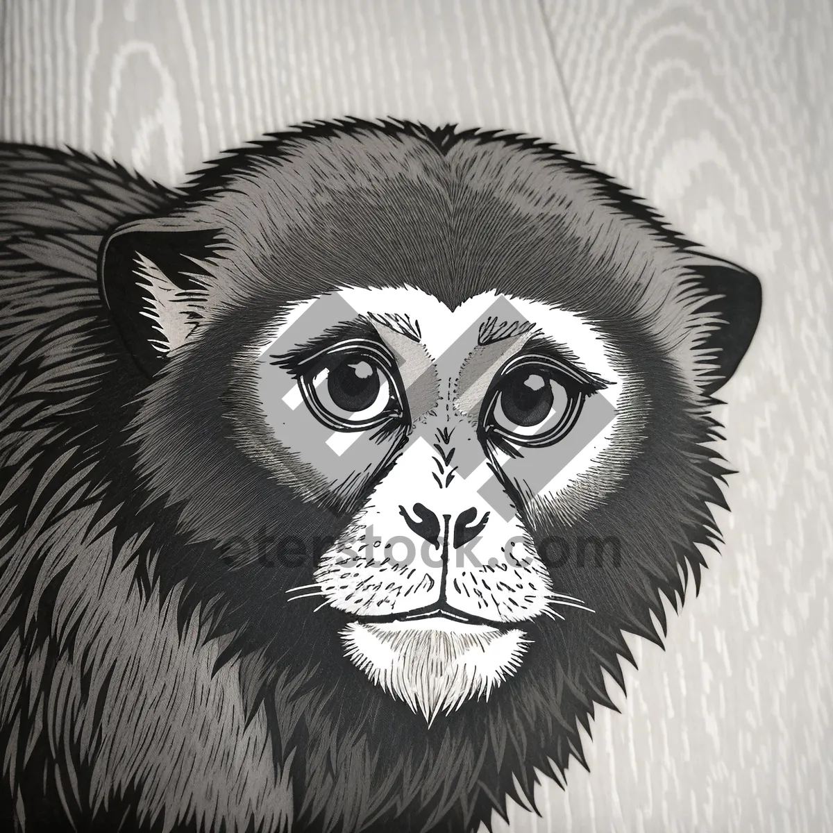 Picture of Masked Monkey Portrait with Mysterious Eyes