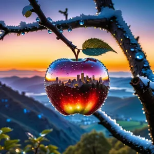 Fresh Winter Apple Tree Delicious Fruit Image