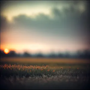 Vibrant Sunset Sky with Silhouetted Landscape