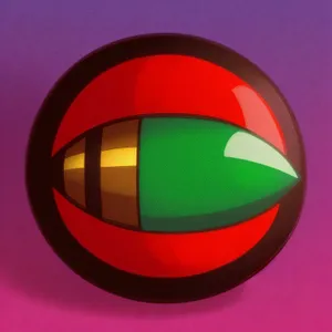 Shiny Web Icon Button with Round Flag Circle