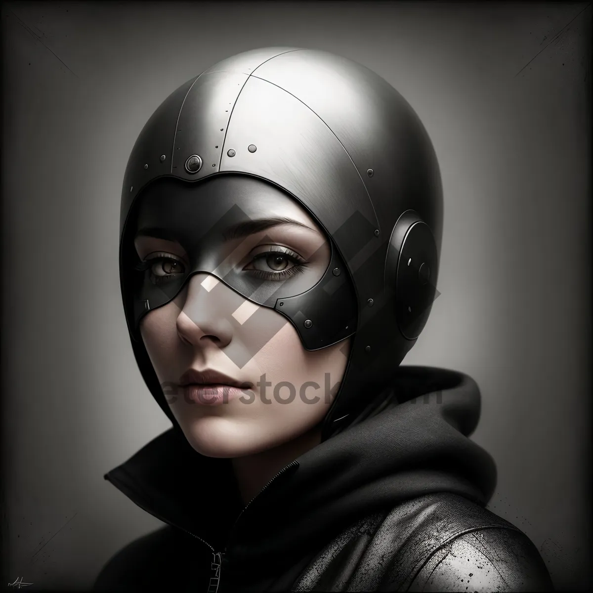 Picture of Fashionable Mannequin in Artistic Helmet and Mask