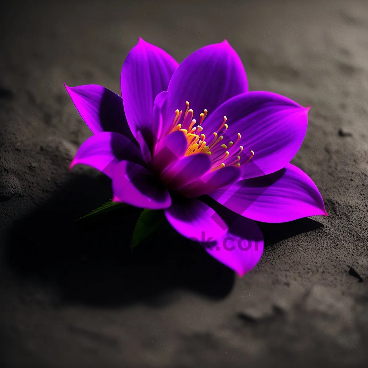 Picture of Purple Blooming Lily in Aquatic Garden