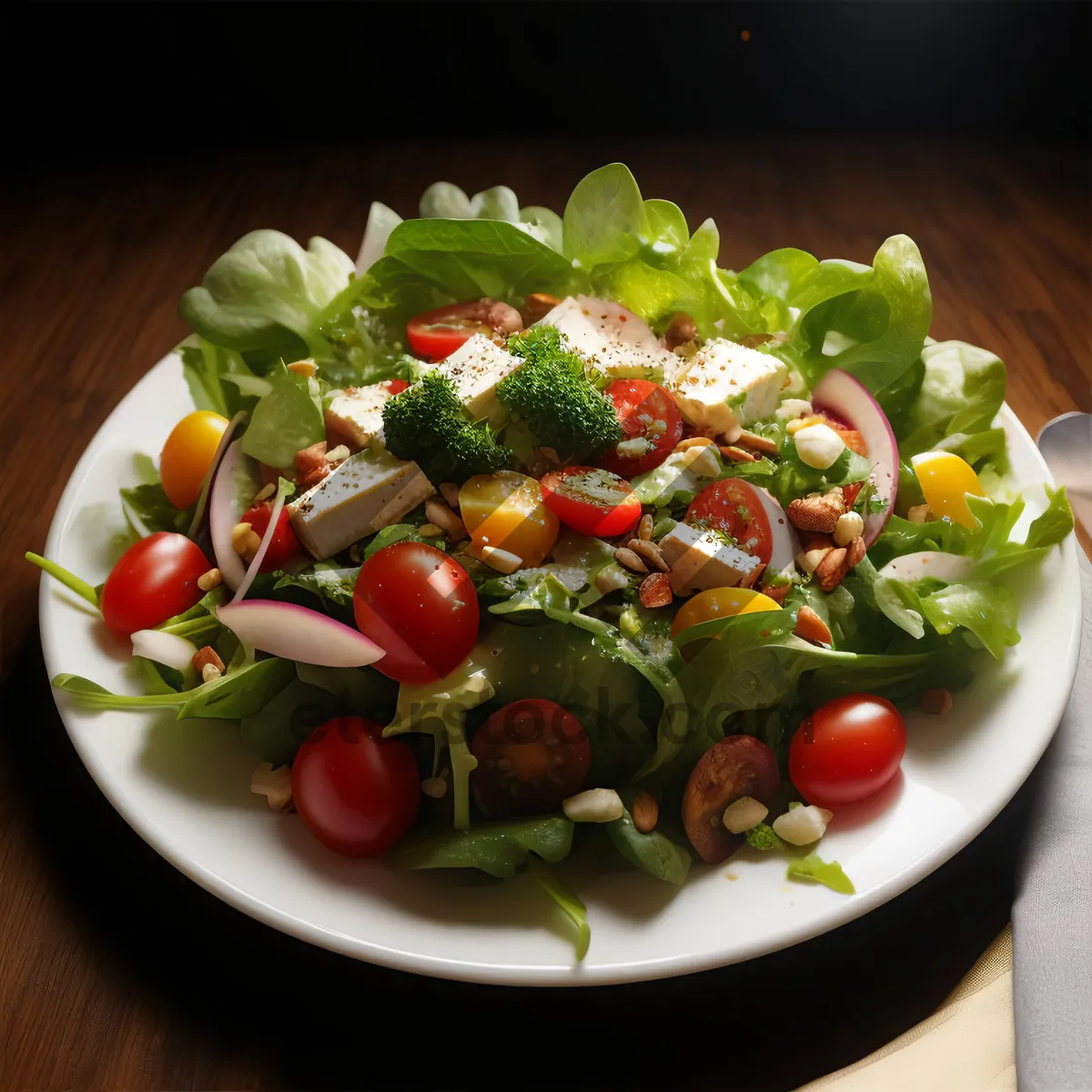 Picture of Healthy Vegetable Salad with Tasty Cherry Tomatoes