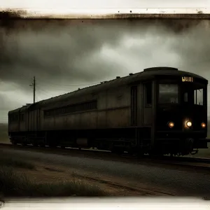 Modern Electric Passenger Train on Railway Tracks